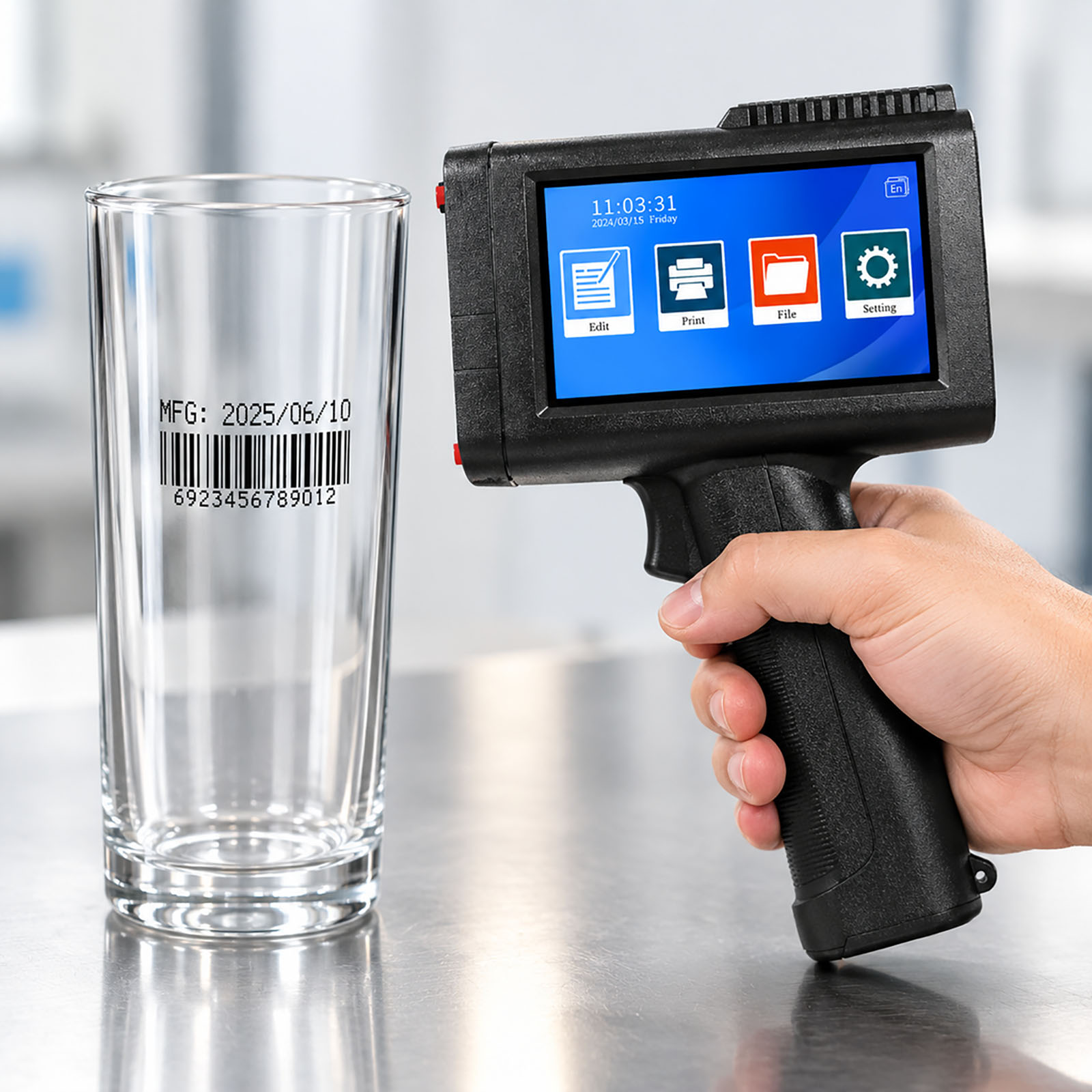 Barcode Printer - ZM-C13 12,7 mm draagbare mini-inkjetprinter voor